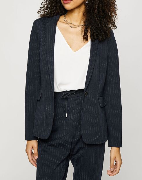 Blazer rayé tennis en Jersey doux bleu marine