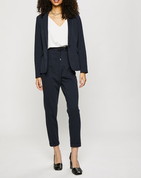 Blazer rayé tennis en Jersey doux bleu marine