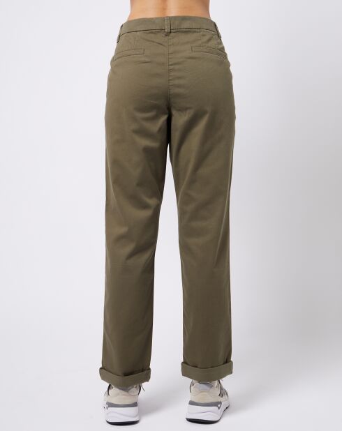 Pantalon chino en Coton mélangé classique kaki