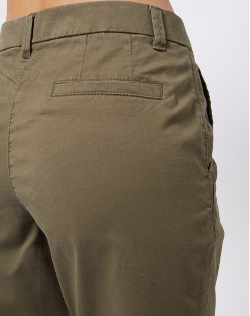 Pantalon chino en Coton mélangé classique kaki