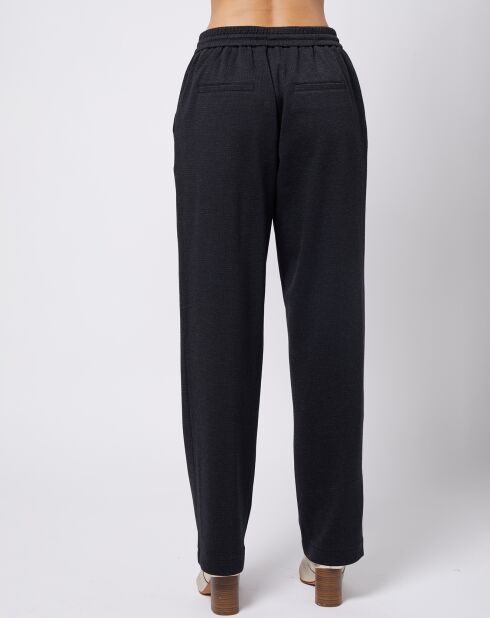 Pantalon jogging stretch à taille élastiquée gris foncé