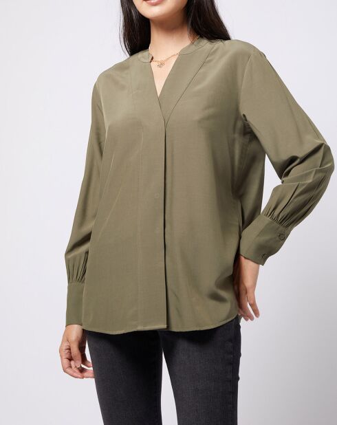 Blouse à encolure en V lenzing™ ecovero™ kaki clair
