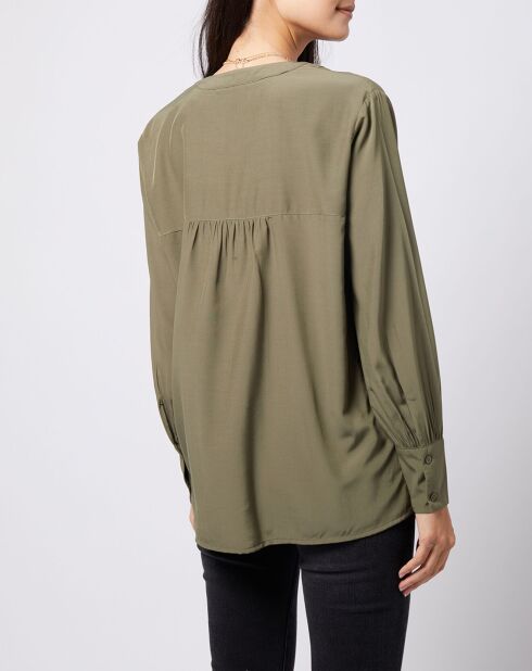 Blouse à encolure en V lenzing™ ecovero™ kaki clair