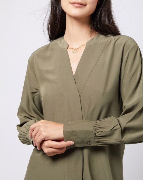 Blouse à encolure en V lenzing™ ecovero™ kaki clair