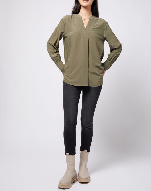 Blouse à encolure en V lenzing™ ecovero™ kaki clair