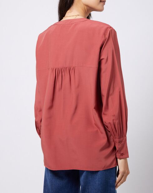 Blouse à encolure en V lenzing™ ecovero™ rouge terracotta