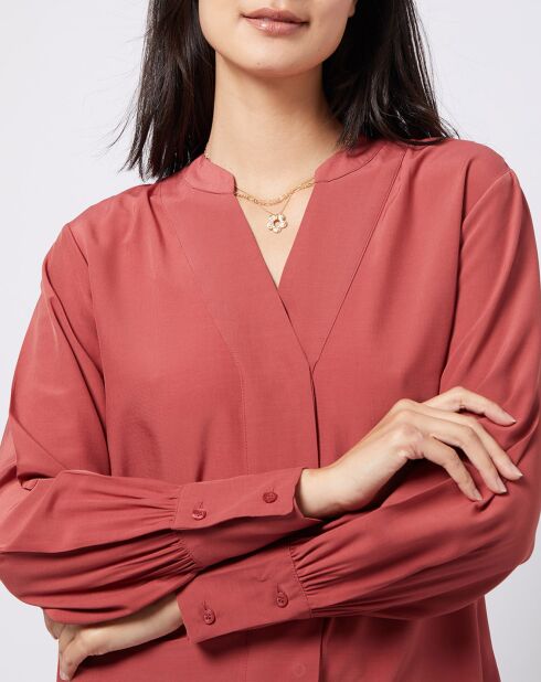 Blouse à encolure en V lenzing™ ecovero™ rouge terracotta
