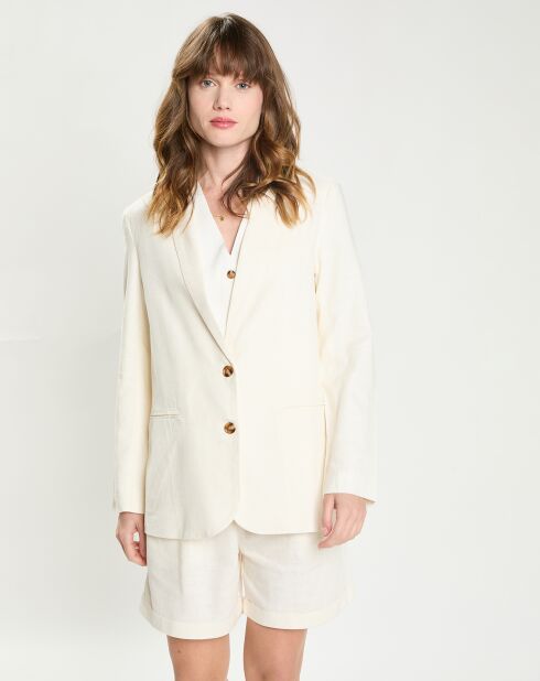 Veste en Lin & Coton Volie ivoire