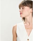 Gilet tailleur en Lin & Coton Voliane ivoire