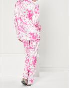 Pyjama satiné Mathilde Tie & Dye rose/blanc