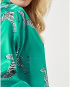 Pyjama satiné Clara imprimé vert émeraude
