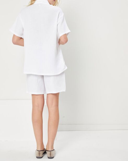 Pyjama 100% Gaze de Coton Marie Intemporel blanc