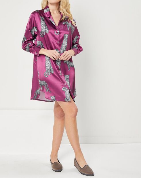 Liquette satiné Louise imprimée violet