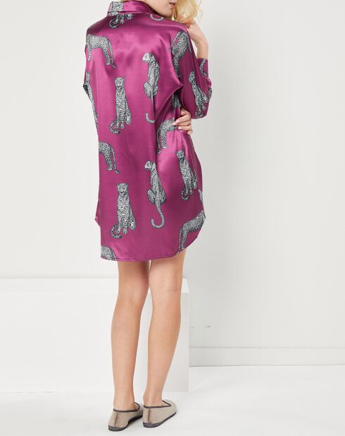 Liquette satiné Louise imprimée violet