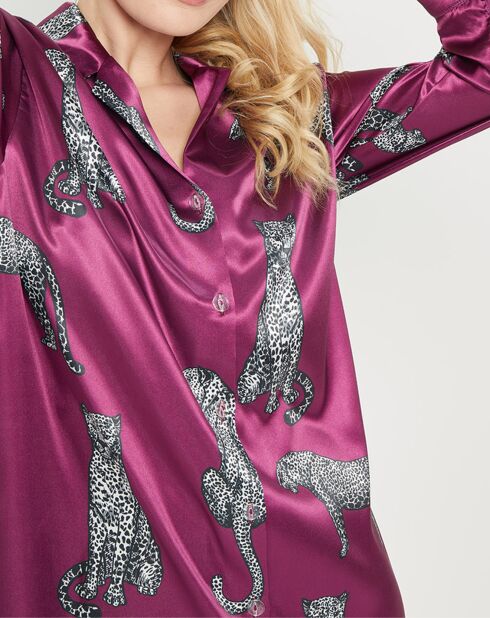 Liquette satiné Louise imprimée violet