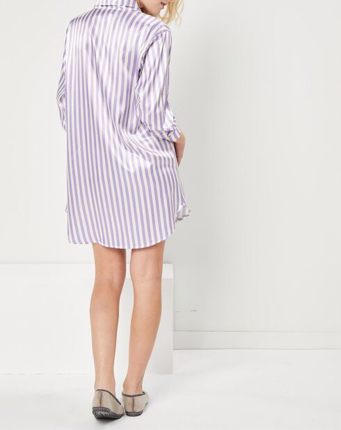 Liquette satiné Charlotte à rayures violet/blanc