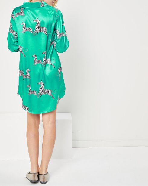 Liquette satiné Lisa imprimée vert émeraude