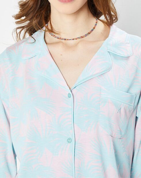 Pyjama imprimé bleu/rose