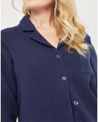 Pyjama 100% Gaze de Coton Maria Intemporel bleu marine