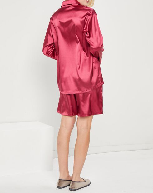 Pyjama satiné Jeanne framboise