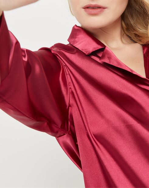 Pyjama satiné Jeanne framboise