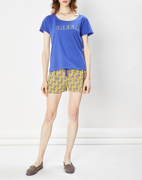 Pyjama imprimé bleu/jaune
