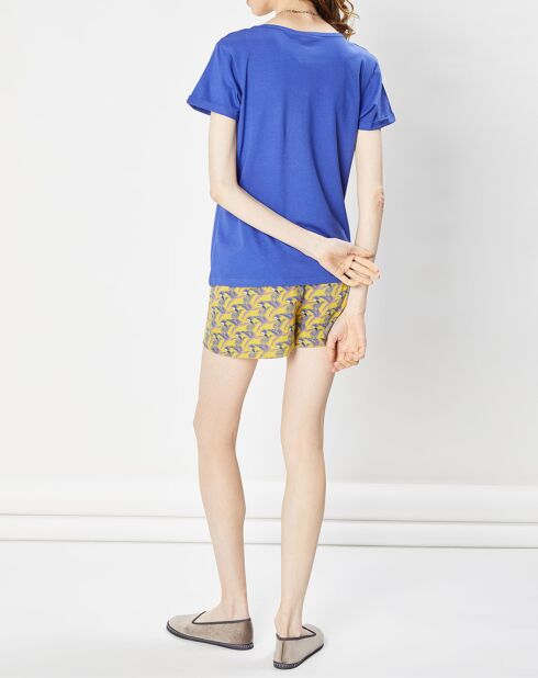 Pyjama imprimé bleu/jaune