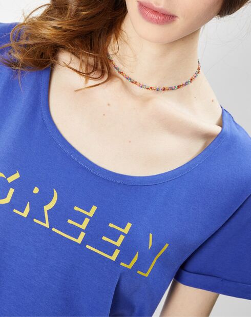 Pyjama imprimé bleu/jaune