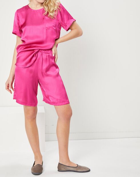 Pyjama satiné Anna fuchsia