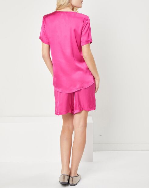 Pyjama satiné Anna fuchsia