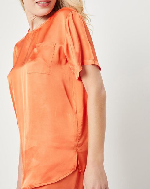 Pyjama satiné Anna orange