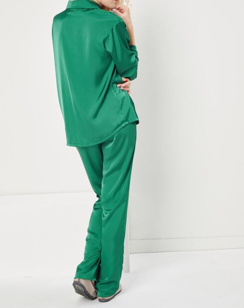Pyjama satiné Mathilda vert sapin