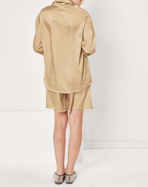 Pyjama satiné Jeanne camel