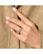 Bague Tobago Diamants 0.04 ct & Topaze 1.70 ct or jaune