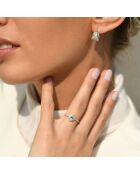 Bague Pescara Diamants 0.202ct & Topaze Blanche 0.83ct or blanc