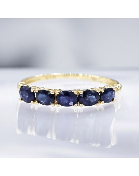 Bague Binty 5 Saphirs 1.25ct or jaune