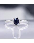 Bague Saphir ovale Or Blanc