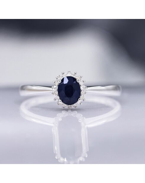 Bague Saphir ovale Or Blanc