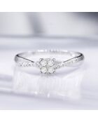Bague Lismore Diamants 0.16ct or blanc