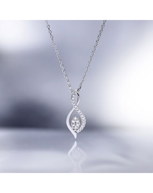 Collana e catena con diamanti Luna in oro bianco 0,07 ct
