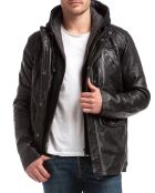 Veste en Cuir Elgon noire
