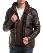 Veste en Cuir Elgon marron