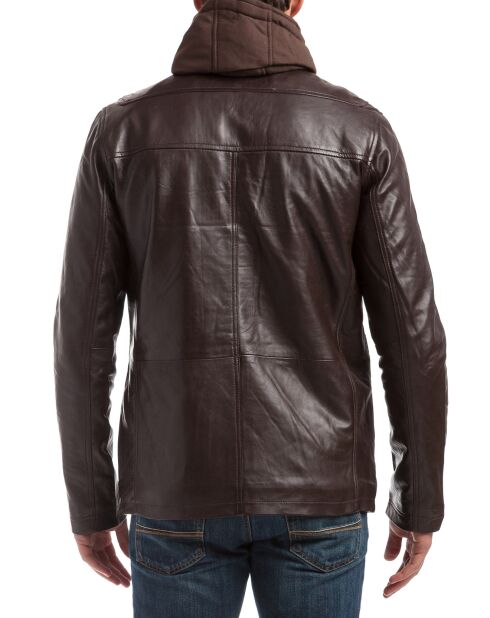 Veste en Cuir Elgon marron