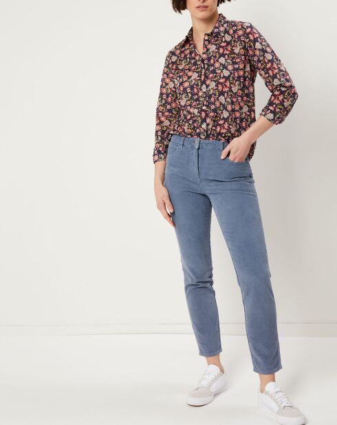 Pantalones rectos de pana azul Brindisi