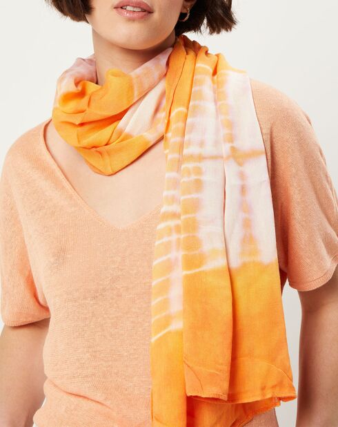 Foulard Livia tie and dye orange - 184x74 cm