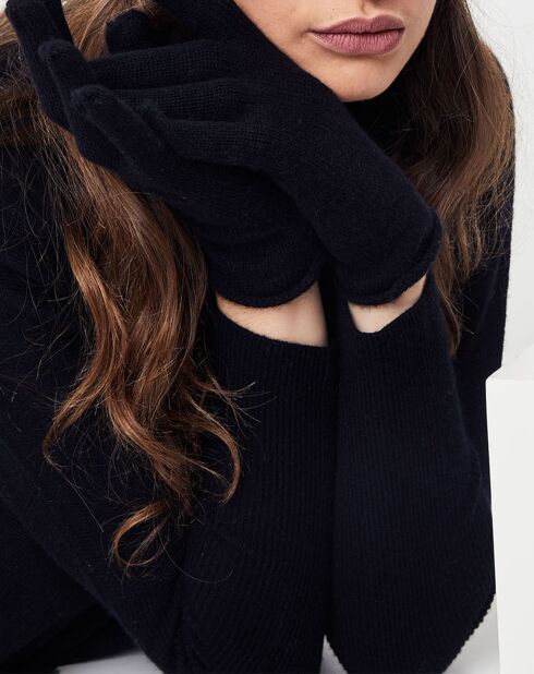 Gants 100% Cachemire Garance noirs