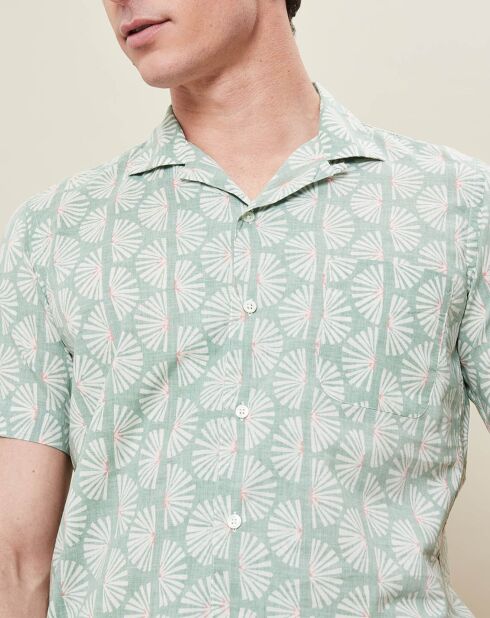 Chemise slim imprimée Slam verte
