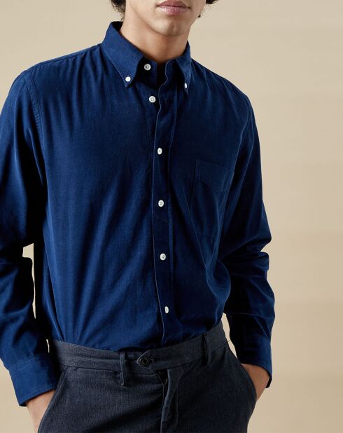 Chemise en Velours Milleraies regular Pitt Pat encre
