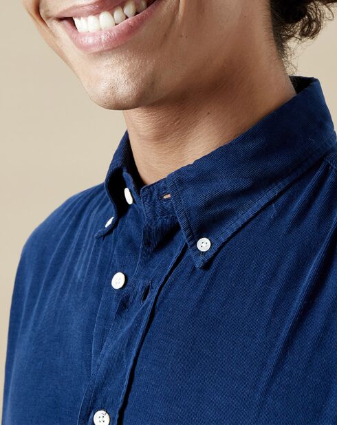 Chemise en Velours Milleraies regular Pitt Pat encre