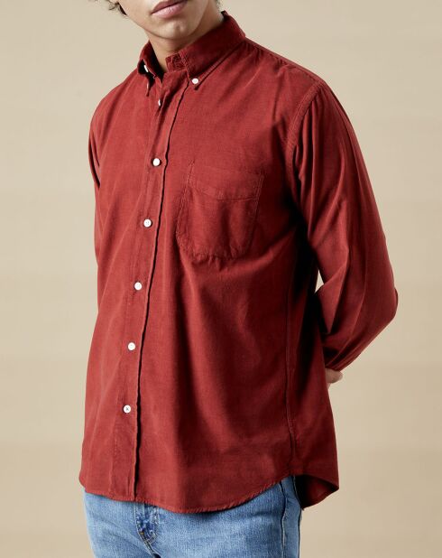 Chemise en Velours Milleraies regular Pitt Pat rust